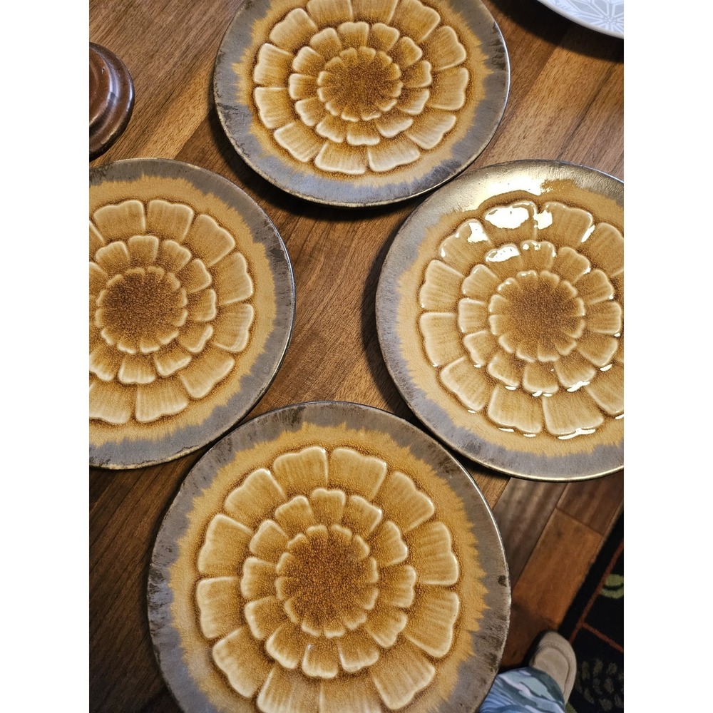 Pier 1 Akita Floral Pattern Luncheon Salad Plates 8"D Earthenware (Lot of 4) - Picture 1 of 3